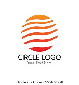 a circle logo like the sun with wavy lines in the middle for a company logo or symbol