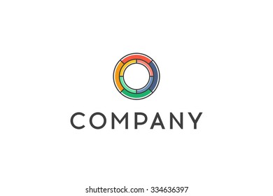 Circle logo. Line art design. Stock vector.
