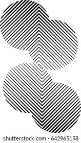 Circle Logo with lines.Square unusual icon Design .frame with Vector stripes .Geometric shape.