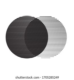 Circle Logo with lines.unusual icon Design .Background with Vector stripes .Geometric shape.