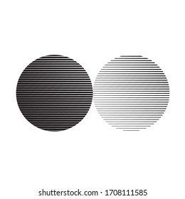 Circle Logo with lines.unusual icon Design .Background with Vector stripes .Geometric shape.