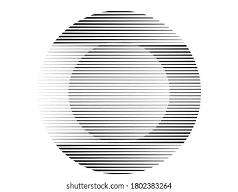 Logotipo de círculo con líneas.Icono inusual Diseño .Fondo con rayas vectoriales .Forma geométrica.