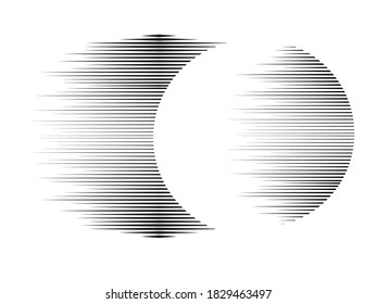 Logotipo de círculo con líneas.Icono inusual Diseño .Fondo con rayas vectoriales .Forma geométrica.