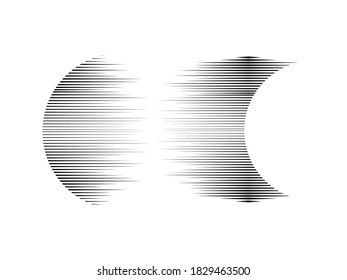 Logotipo de círculo con líneas.Icono inusual Diseño .Fondo con rayas vectoriales .Forma geométrica.