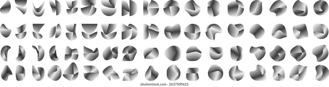 Circle Logo with lines.unusual icon Design .Background with Vector stripes .Geometric shape.