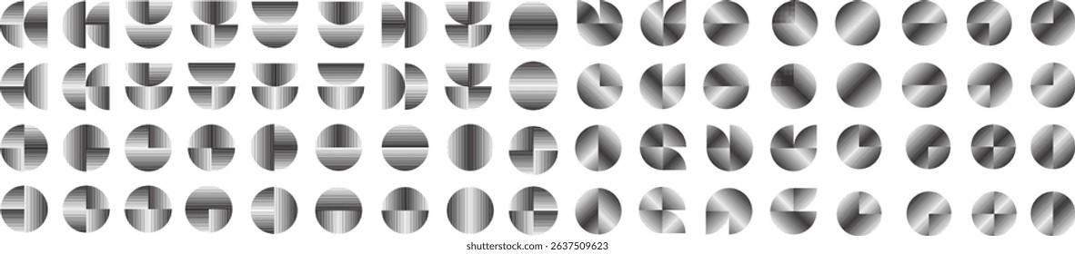 Circle Logo with lines.unusual icon Design .Background with Vector stripes .Geometric shape.