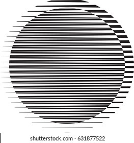 Circle Logo with lines.unusual icon Design .Background with Vector stripes .Geometric shape.