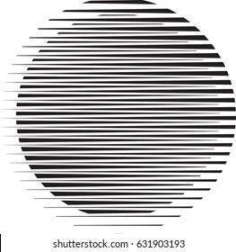 Circle Logo with lines.unusual icon Design .Background with Vector stripes .Geometric shape.