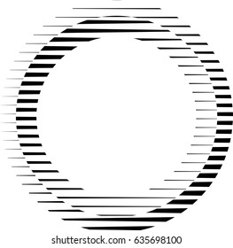 Circle Logo with lines.unusual icon Design .Background with Vector stripes .Geometric shape.