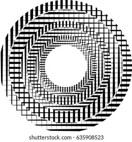 Circle Logo with lines.unusual icon Design .Background with Vector stripes .Geometric shape.
