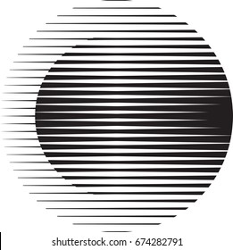 Circle Logo with lines.unusual icon Design .Background with Vector stripes .Geometric shape.