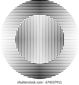 Circle Logo with lines.unusual icon Design .Background with Vector stripes .Geometric shape.