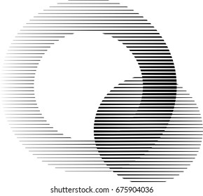 Circle Logo with lines.unusual icon Design .Background with Vector stripes .Geometric shape.