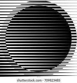 Circle Logo with lines.unusual icon Design .Background with Vector stripes .Geometric shape.