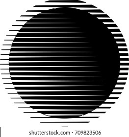 Circle Logo with lines.unusual icon Design .Background with Vector stripes .Geometric shape.