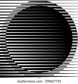 Circle Logo with lines.unusual icon Design .Background with Vector stripes .Geometric shape.