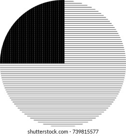 Circle Logo with lines.unusual icon Design .Background with Vector stripes .Geometric shape.