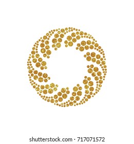 Circle logo made of gold glitter