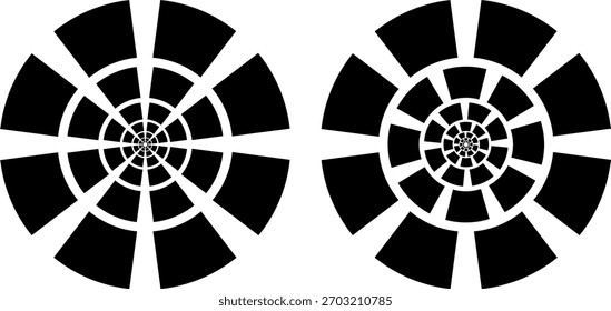
Logotipo del círculo. Icono de ecualizador redondo de música. Onda de sonido de pista musical. Ilustración vectorial. Imagen de Vector de varios patrones circulares aislados sobre fondo transparente