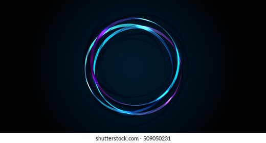 Circle logo on blue