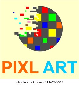 circle logo pixel art abstract