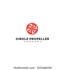 circle logo with propeller arrow design concept