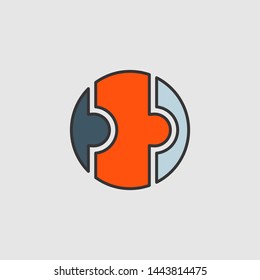 Circle logo with puzzle concept vector design
