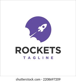 circle logo, rocket vector. Rocket Logo Vector design Template. 