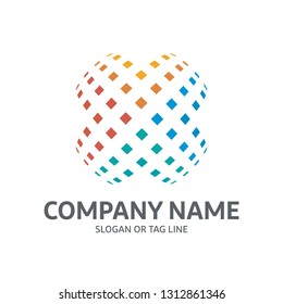 Circle logo. simple icon technology box