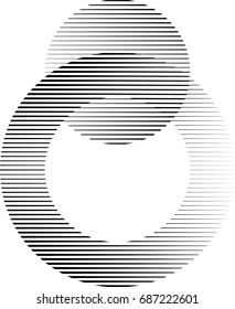 Circle Logo with straight parallel horizontal lines.unusual icon Design .Background with Vector stripes .Round Geometric shape.
