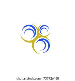 circle logo swoosh and shape luxury gold