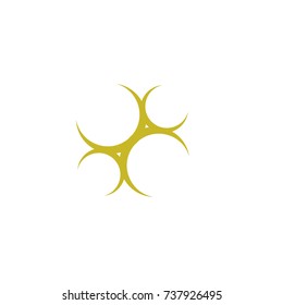 circle logo swoosh and shape luxury gold