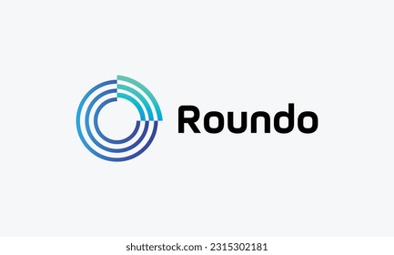Circle logo symbol of infinity minimalist vector 