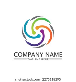 Logotipo de círculo y aplicación de plantilla de icono de vector de símbolo