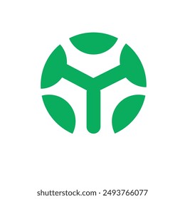 Circle logo and symbol vector icon template app logo icon green
