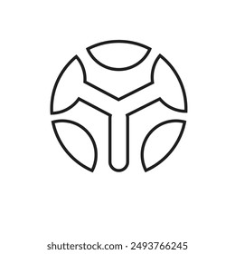 Circle logo and symbol vector icon template app outline 