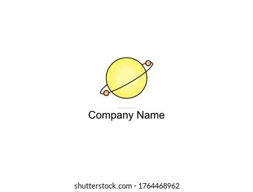 Kreislogo. Kreissymbol. gelbes Planetensystem