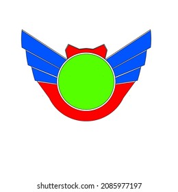 logotipo de círculo con alas simétricas en ambos lados