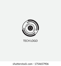 ilustración de tecnología con logotipo en negro. diseño vectorial