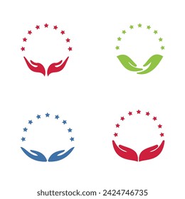 Circle logo template. Hand icon design