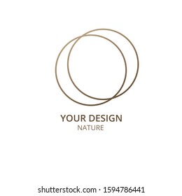 Circle logo template. Minimal vector linear icon of  landscape. Abstract badge for business emblems for a travel, tourism and ecology concepts, health, spa and yoga center. Flat illustration