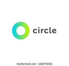 Circle logo template, round minimal shape, abstract logotype design. Circular icon for business startup, science, medicine, automotive, technology. Isolated vector logo.