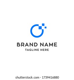 Circle Logo Template With Side Digital Accents