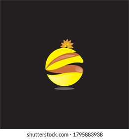 
circle logo that we change to be like a fruit that has been cut