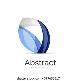 Circle logo. Transparent overlapping swirl shapes. Modern clean business icon. Vector illustration.