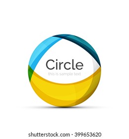 Circle logo. Transparent overlapping swirl shapes. Modern clean business icon. Vector illustration.