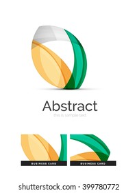 Circle logo. Transparent overlapping swirl shapes. Modern clean business icon. Vector illustration.