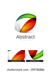 Circle logo. Transparent overlapping swirl shapes. Modern clean business icon. Vector illustration.