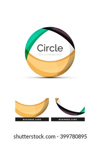 Circle Logo. Transparente, sich überlappende, wirbelnde Formen. Modernes, sauberes Business Icon. Vektorgrafik.
