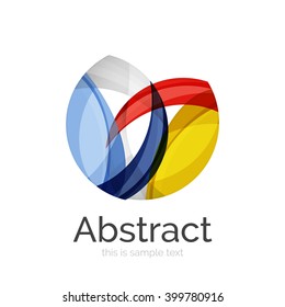 Logo del círculo. Formas giratorias transparentes que se superponen. Icono de negocios limpio y moderno. Ilustración vectorial.